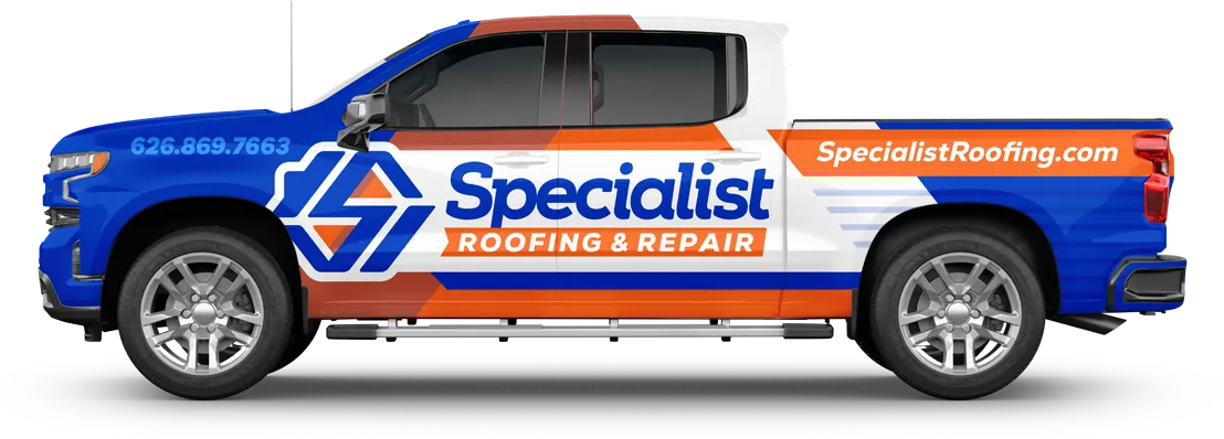 Roofers repairing suburban home roof