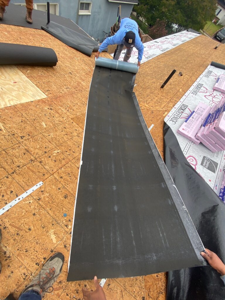 installing ice and water shield on a roof