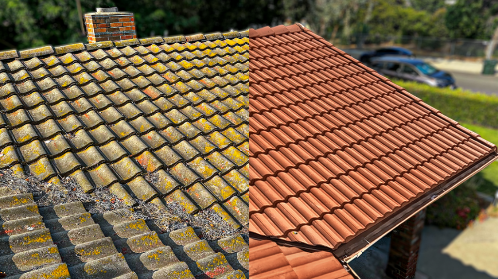 before and after tile roof transformation